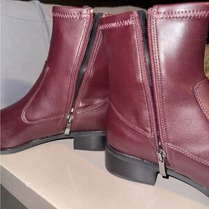 Franco Sarto Maroon Ankle Booties